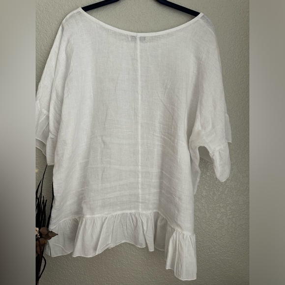 TERZO MILLENNO Linen Blouse Size L - Picture 2 of 6